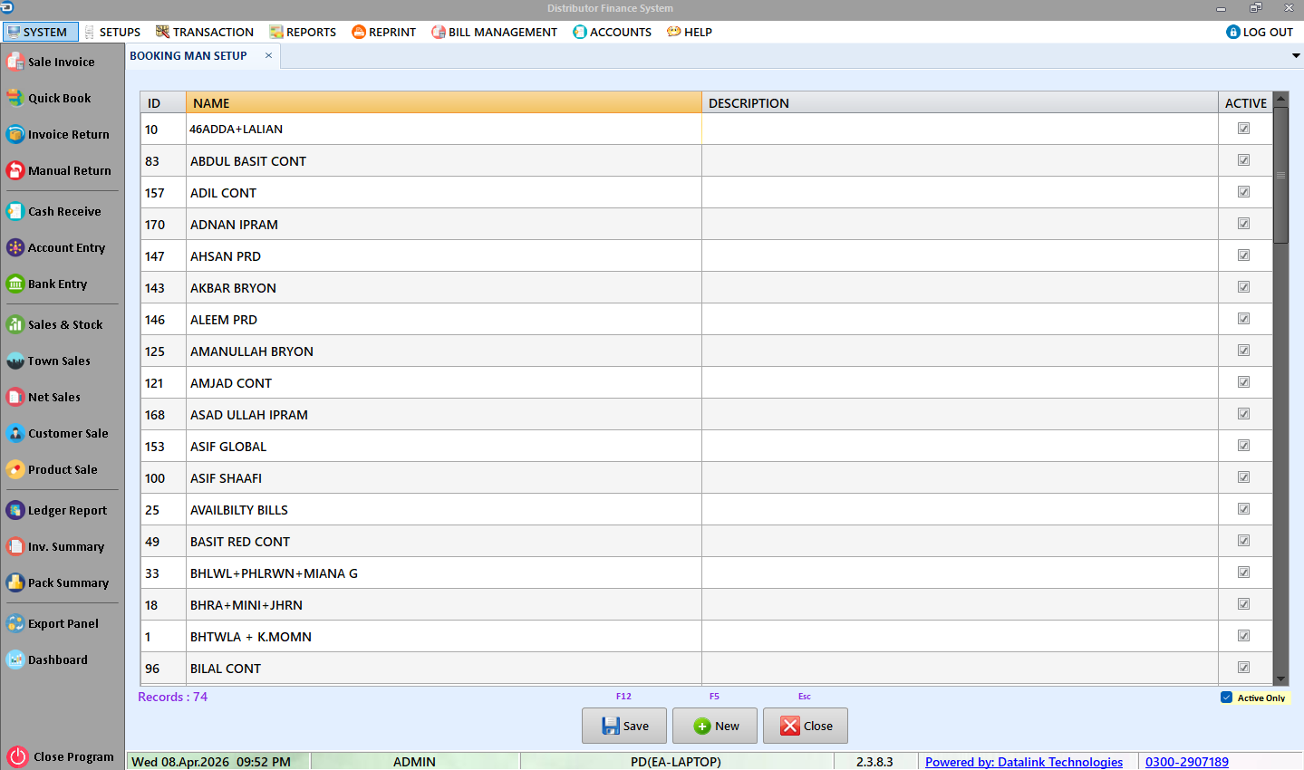 Booking Man Setup Form